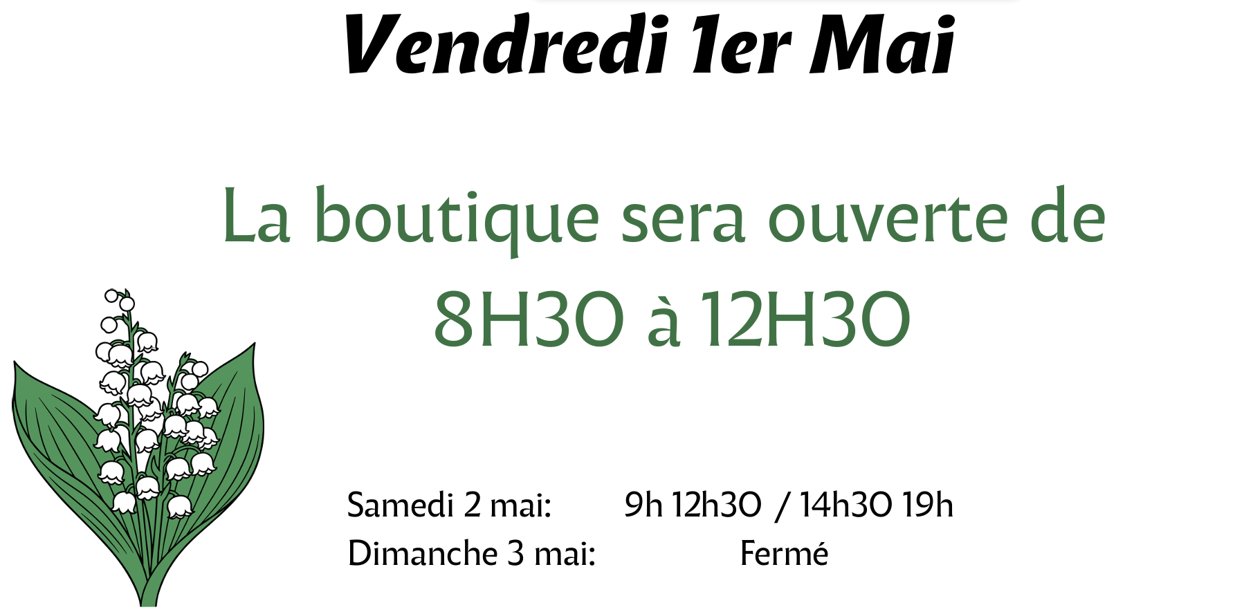 Horaires 1er Mai 2026